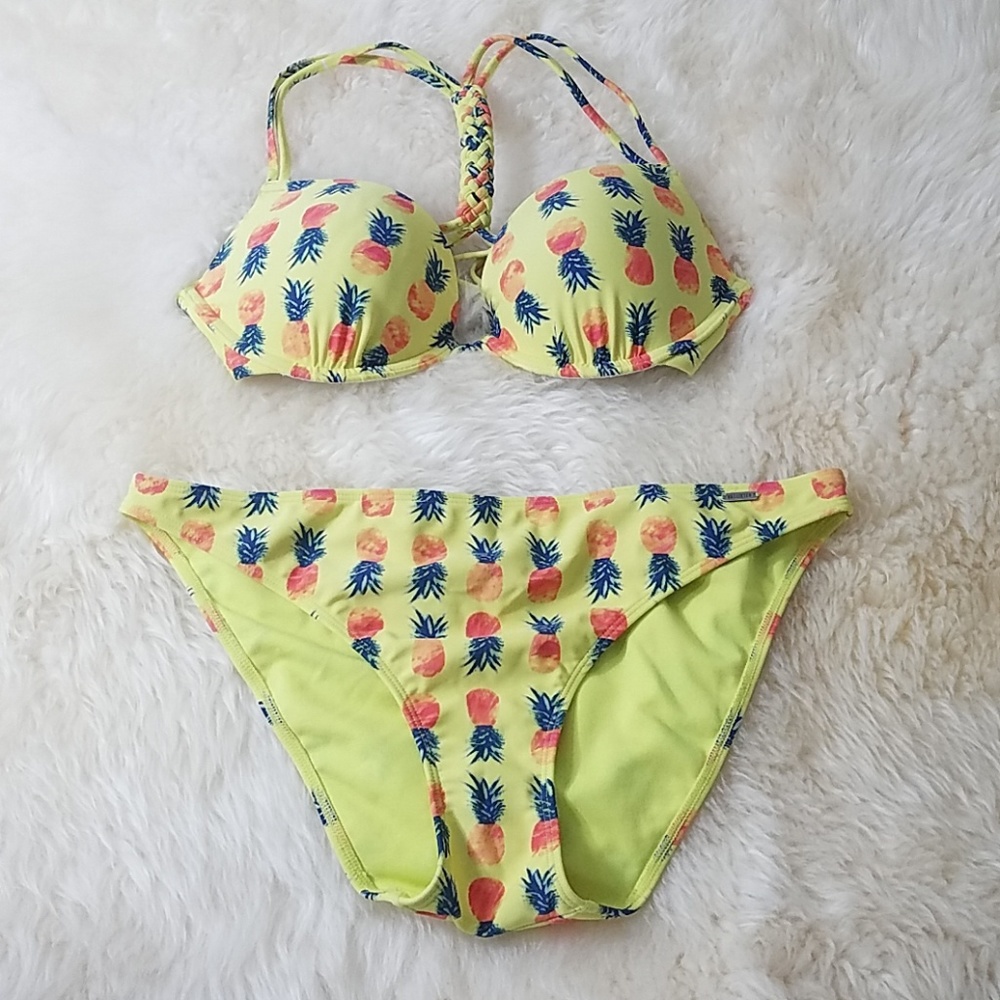 Hollister Pineapple Print Bikini Set